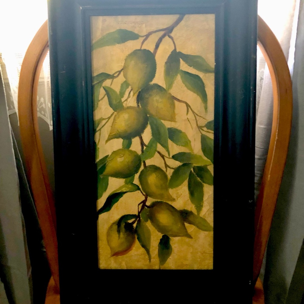 Painted Lemon/Lime Canvas Framed